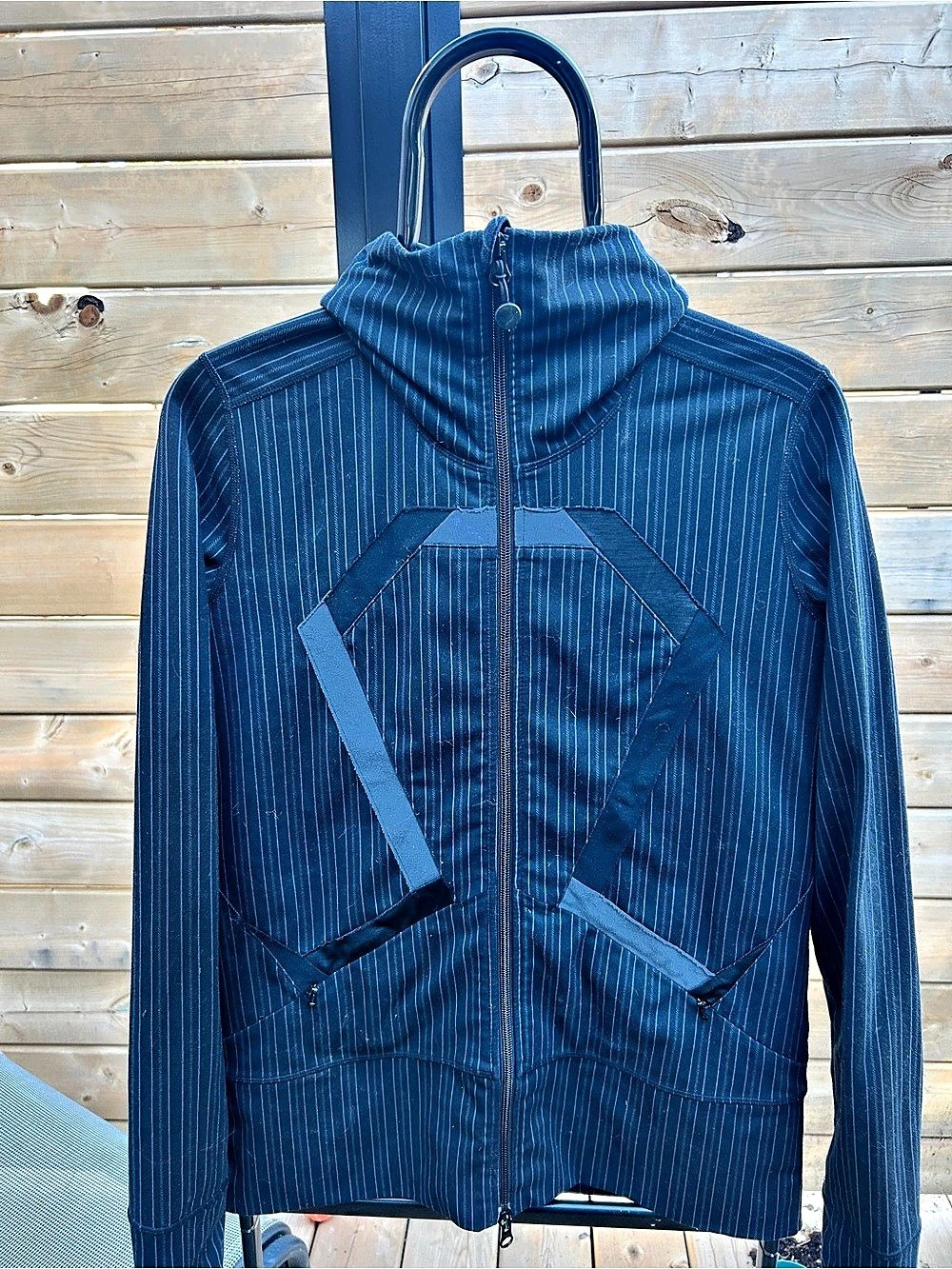 lululemon Blue Striped Hooded Jacket